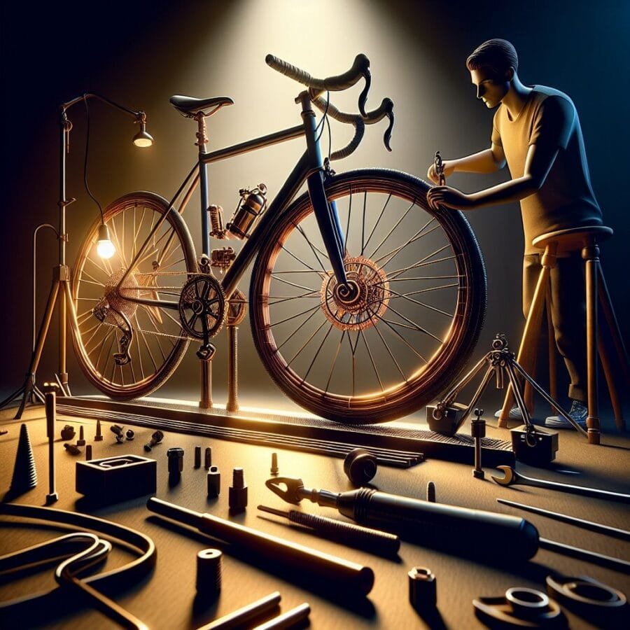 alinhamento do guidão de bicicleta