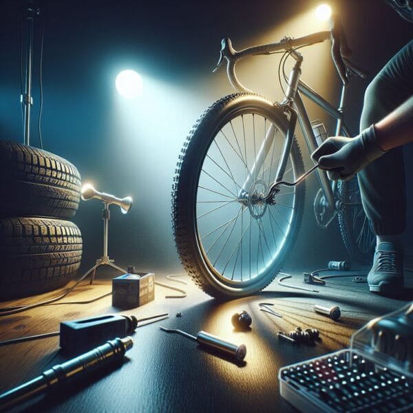 troca de câmara de ar bicicleta