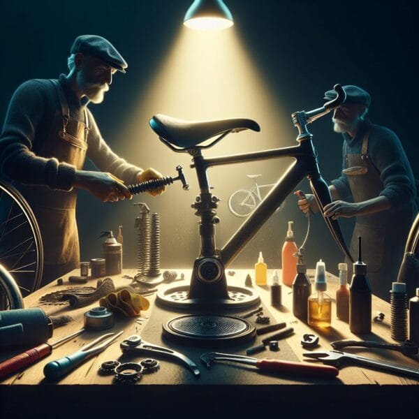 manutenção de selim de bicicleta