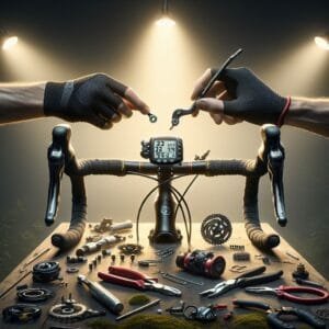 troca de manetes de bicicleta