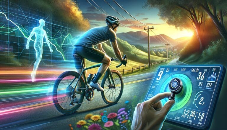 a person riding a bicycle on a road