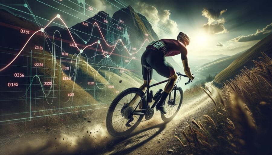 Graficos de linha para ciclistas melhorando desempenho em provas