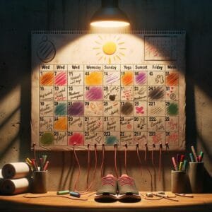 Escolha de dias e horários para atividade física e cronograma